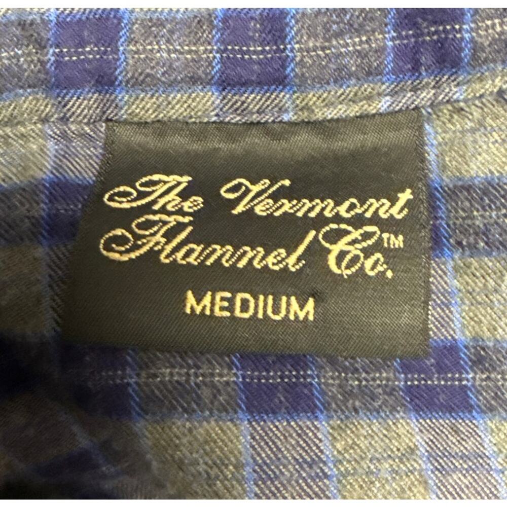 Vermont Flannel Co. Size Medium Henley Pajama Top Purple Gray Plaid Shirt Unisex - Picture 4 of 5